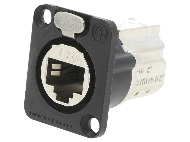 D-SHAPE CAT6A PANEL CONNECTOR SHIELDED FEEDTHROUGH BLA D-SHAPE CAT6A PANEL CONNECTOR SHIELDED FEEDTHROUGH BLA
